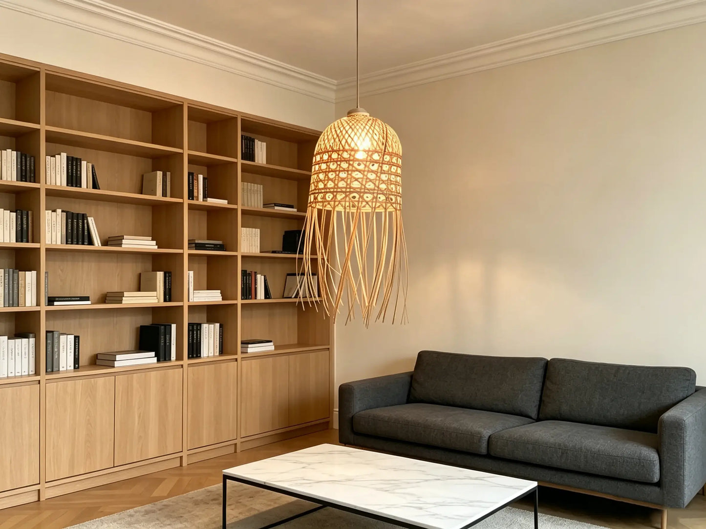 Jellyfish Lamp ¨C Heritage Handwoven Bamboo Pendant Light, Traditional Chinese Bamboo Lighting