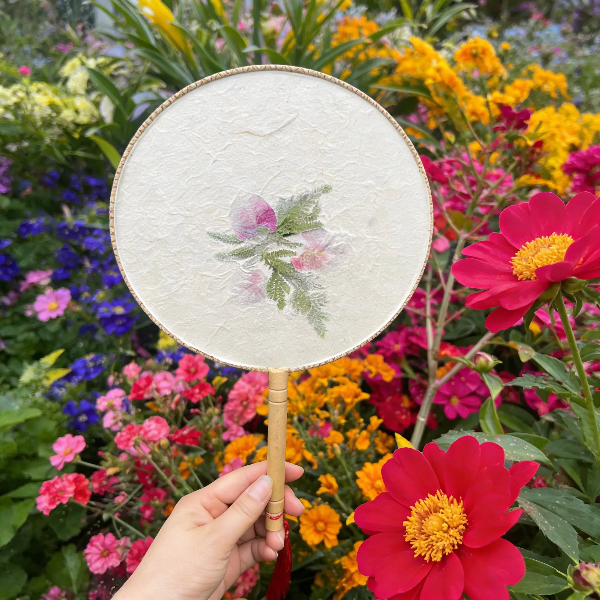 Hand-Painted Folding Fan - Traditional Yunnan Folk Art by ArtisanYun