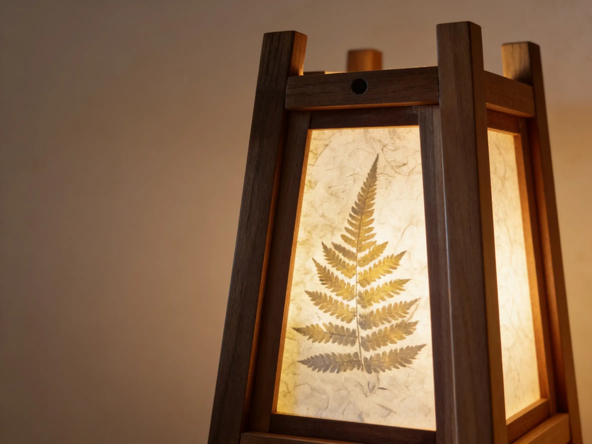 Square Table Lamp - Heritage Mulberry Bark Paper - Handcrafted in Yunnan by ArtisanYun
