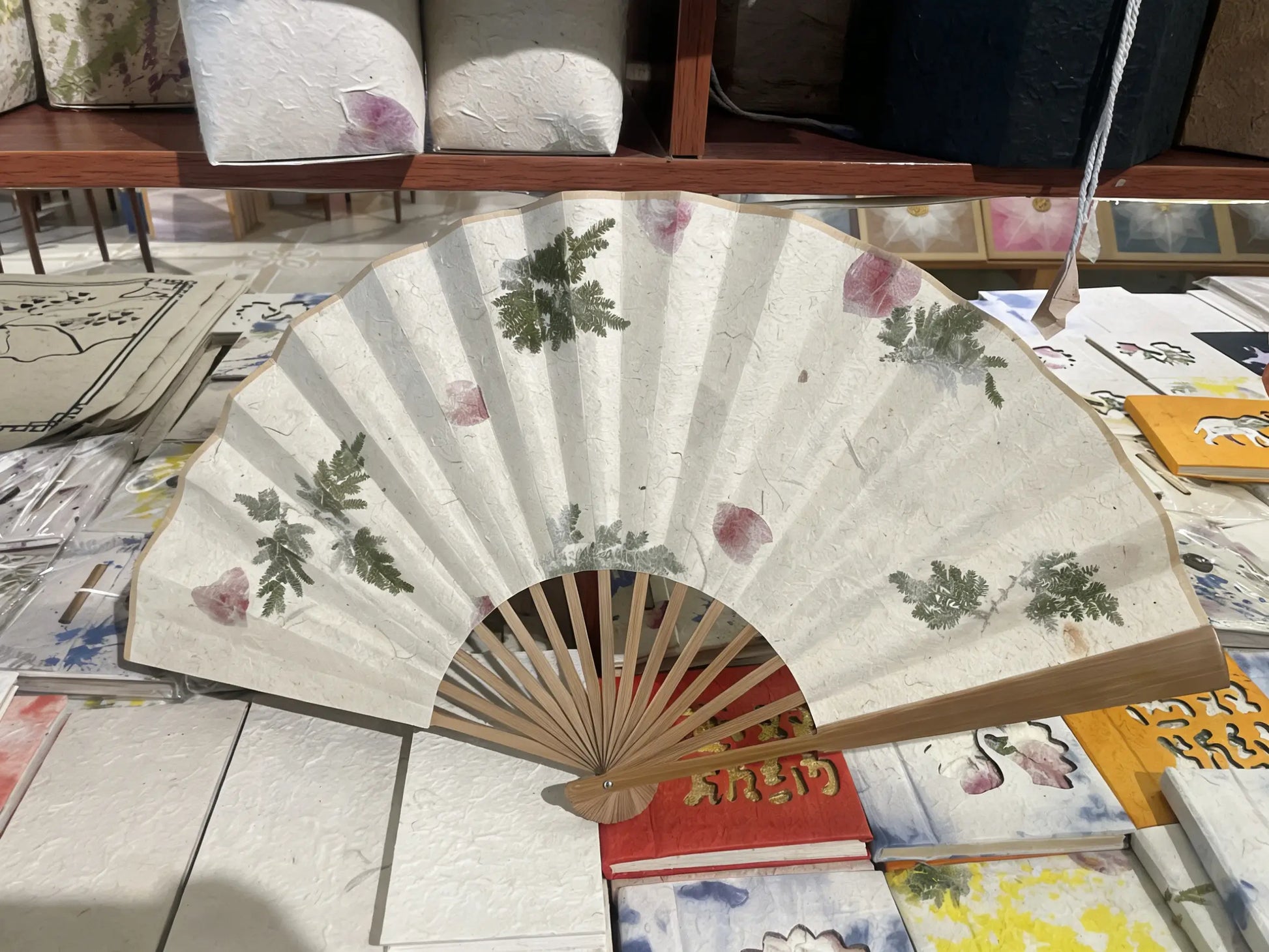Hand-Painted Folding Fan - Traditional Yunnan Folk Art by ArtisanYun
