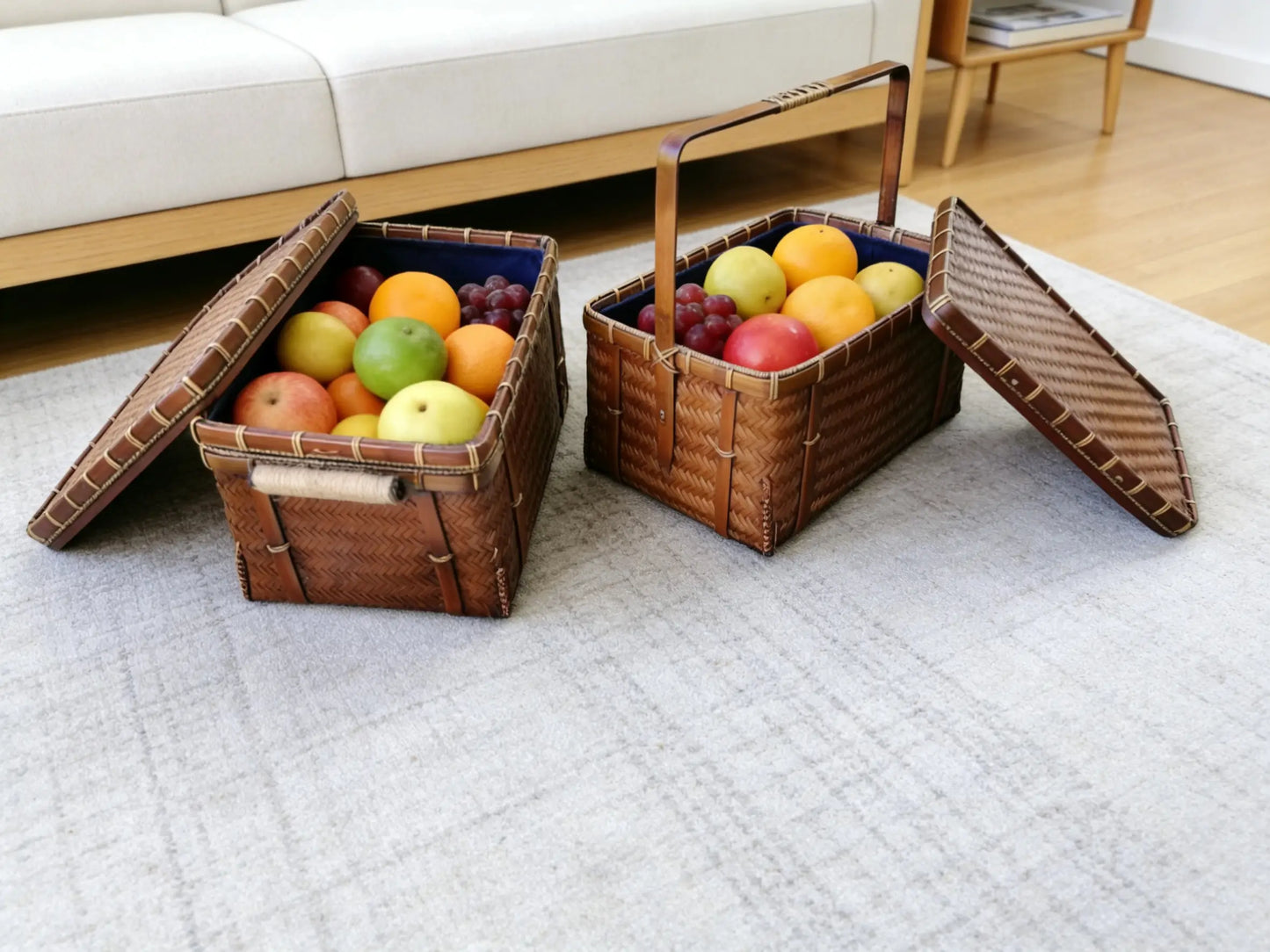 Natural Woven Bamboo Storage Trunk, Handwoven Yunnan Bamboo Trunk, Traditional Chinese Craft