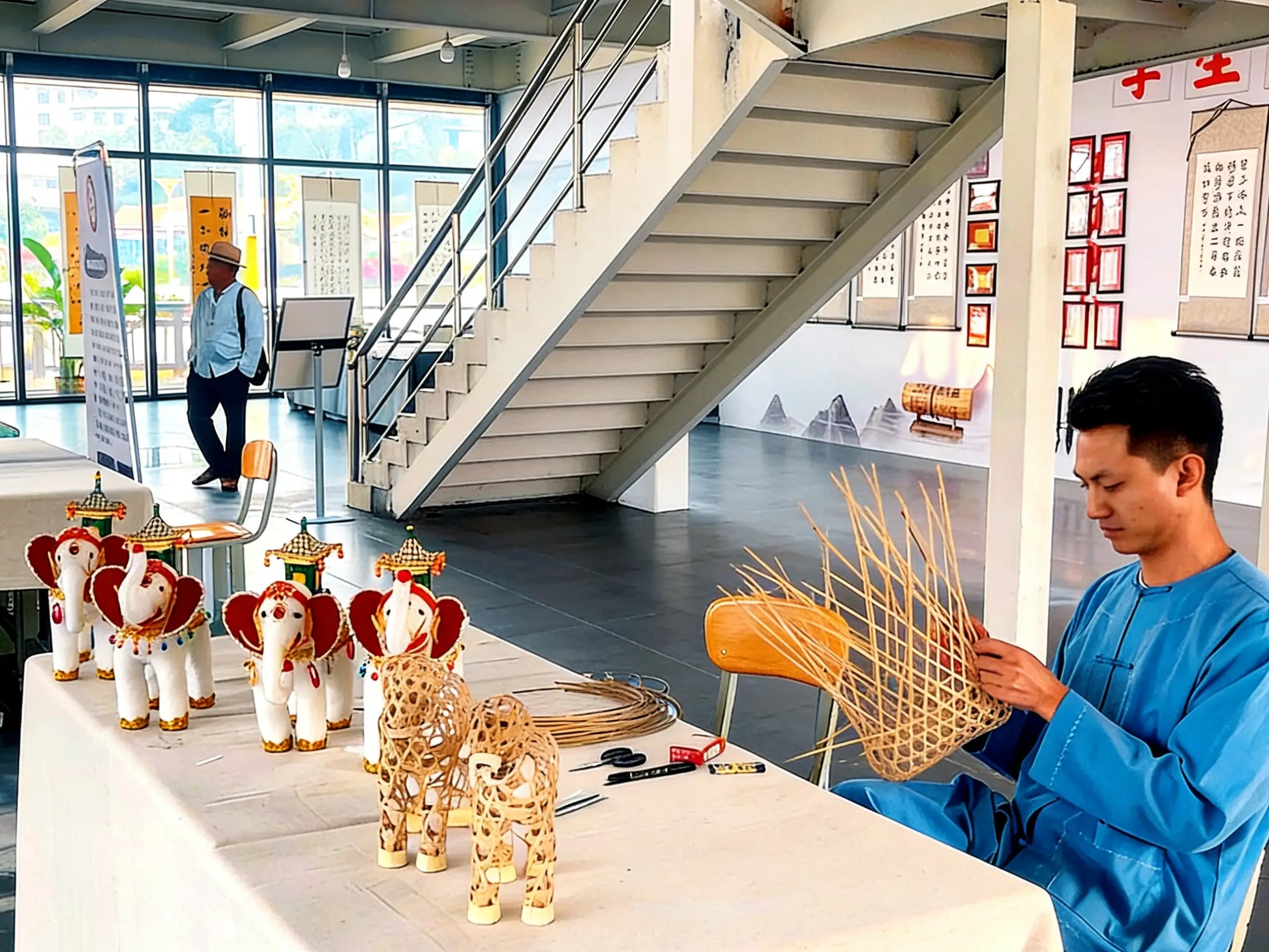 Handwoven Elephant Decor - Traditional Dai Ethnic Craft by ArtisanYun