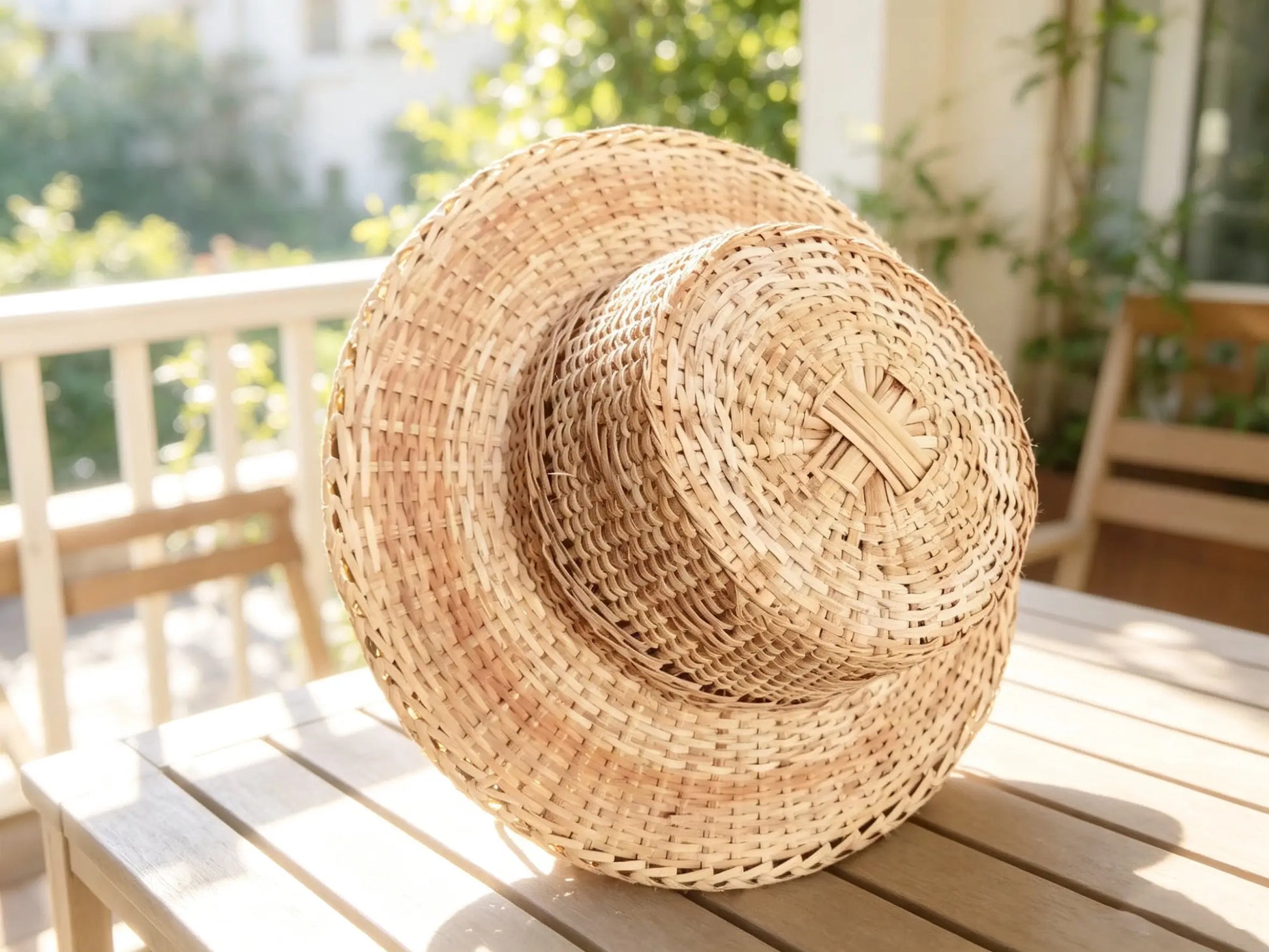 Natural Woven Bamboo Hat - Handcrafted in Yunnan, China by ArtisanYun