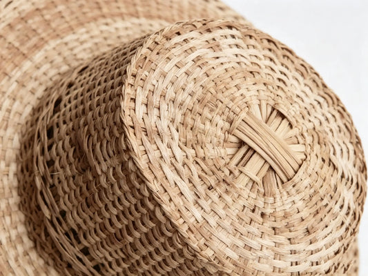 Natural Woven Bamboo Hat - Handcrafted in Yunnan, China by ArtisanYun