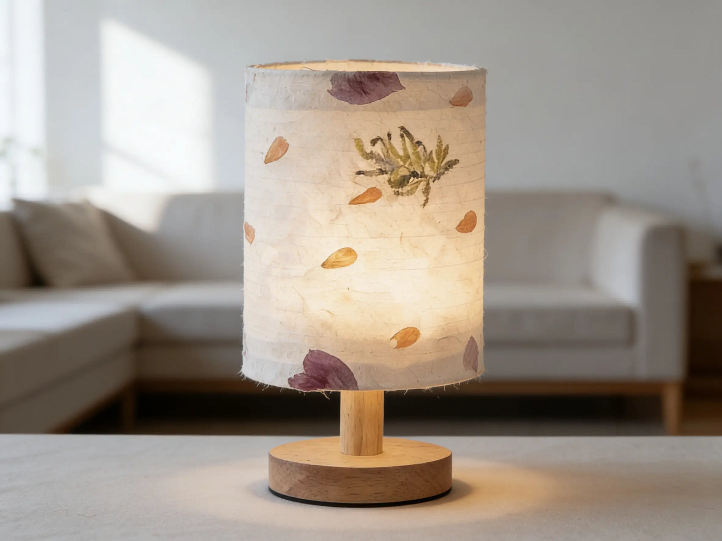 Round Table Lamp ¨C Heritage Mulberry Bark Paper Table Lamp, Traditional Chinese Handcrafted Lighting