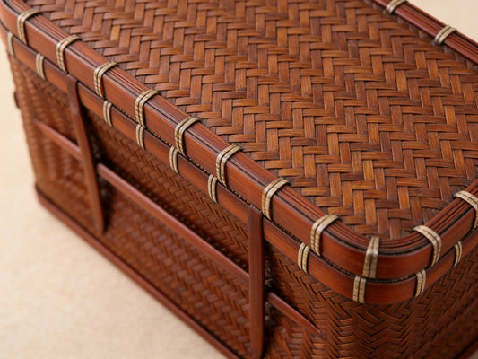 Natural Woven Bamboo Storage Trunk - Handcrafted in Yunnan, China by ArtisanYun