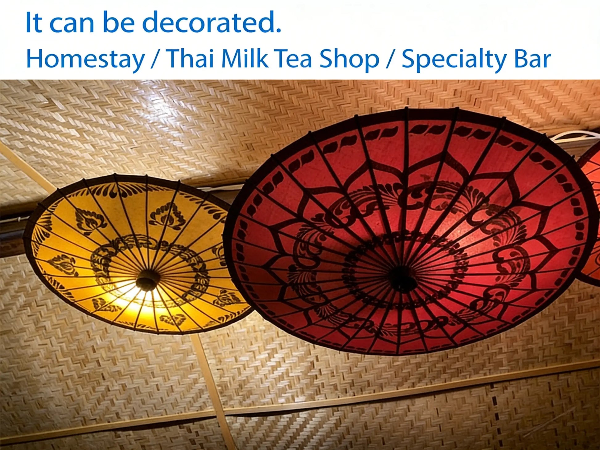 Golden Flower Heritage Paper Umbrella 2.5m Oversized - Hand-Painted Dai Craft by ArtisanYun