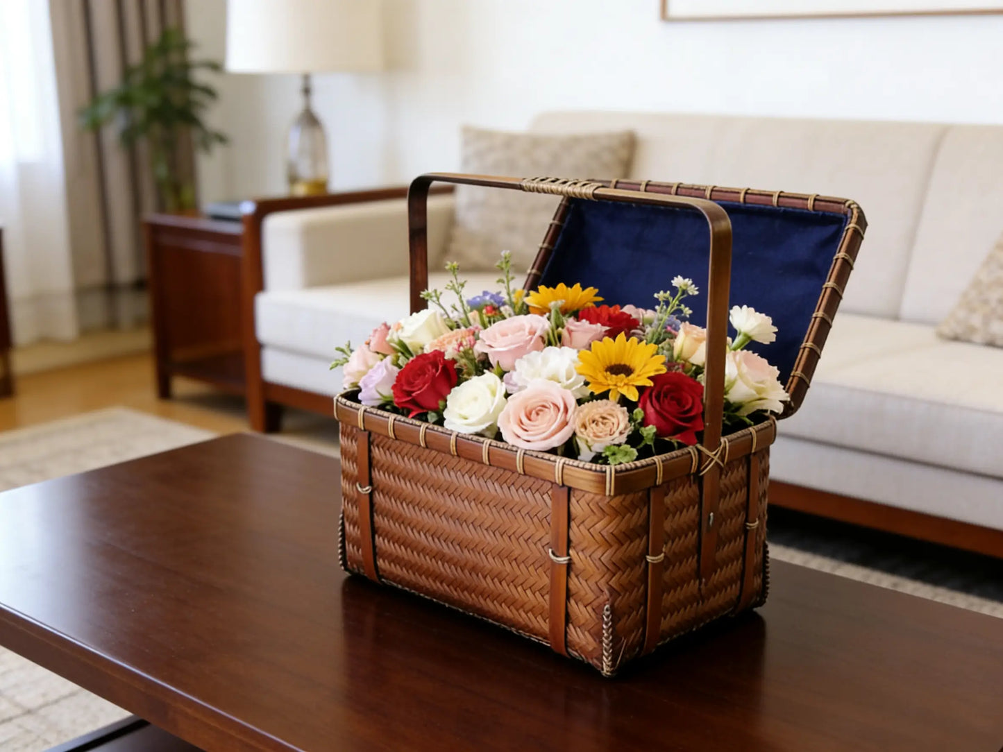 Natural Woven Bamboo Storage Trunk - Handcrafted in Yunnan, China by ArtisanYun