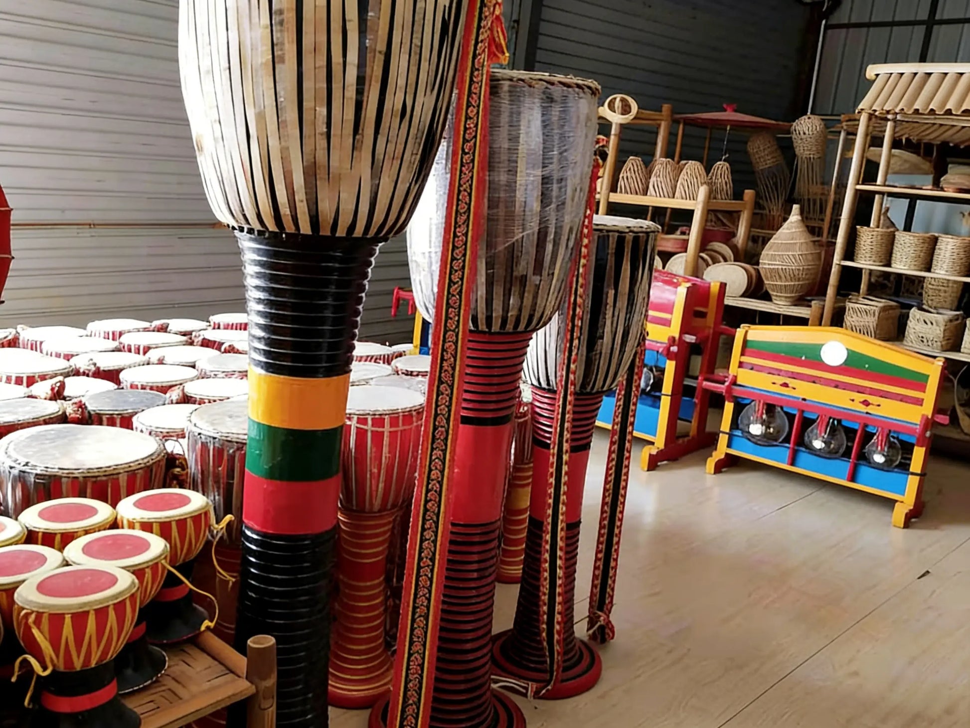 Echo Heritage Elephant Foot Drum - Handcrafted Dai Percussion by ArtisanYun