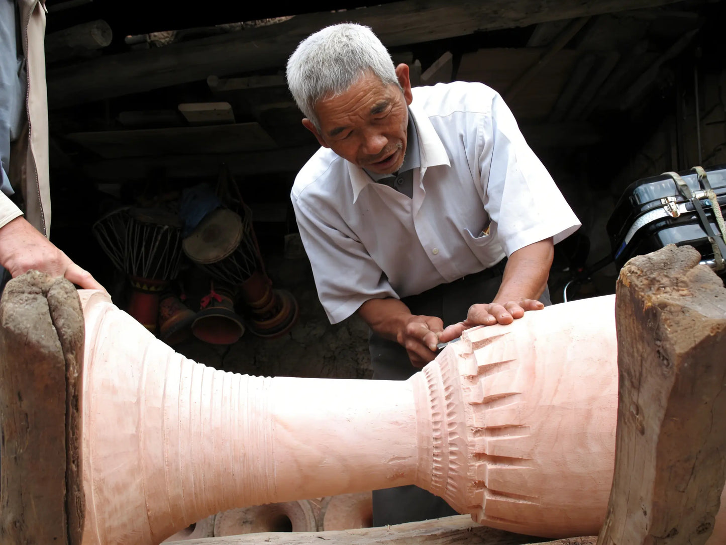 "Echo" Heritage Elephant Foot Drum, Traditional Dai Ethnic Drum, Yunnan Handcrafted Percussion