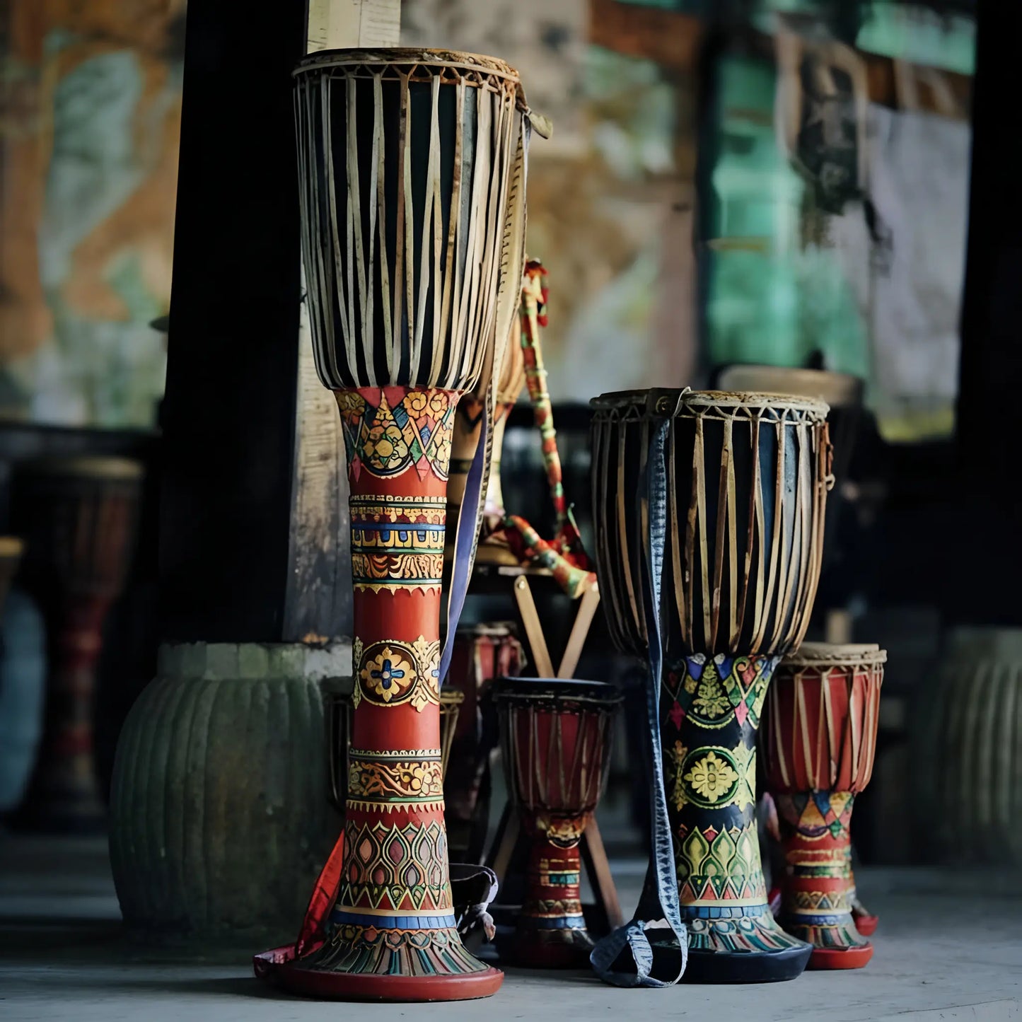 Echo Heritage Elephant Foot Drum - Handcrafted Dai Percussion by ArtisanYun