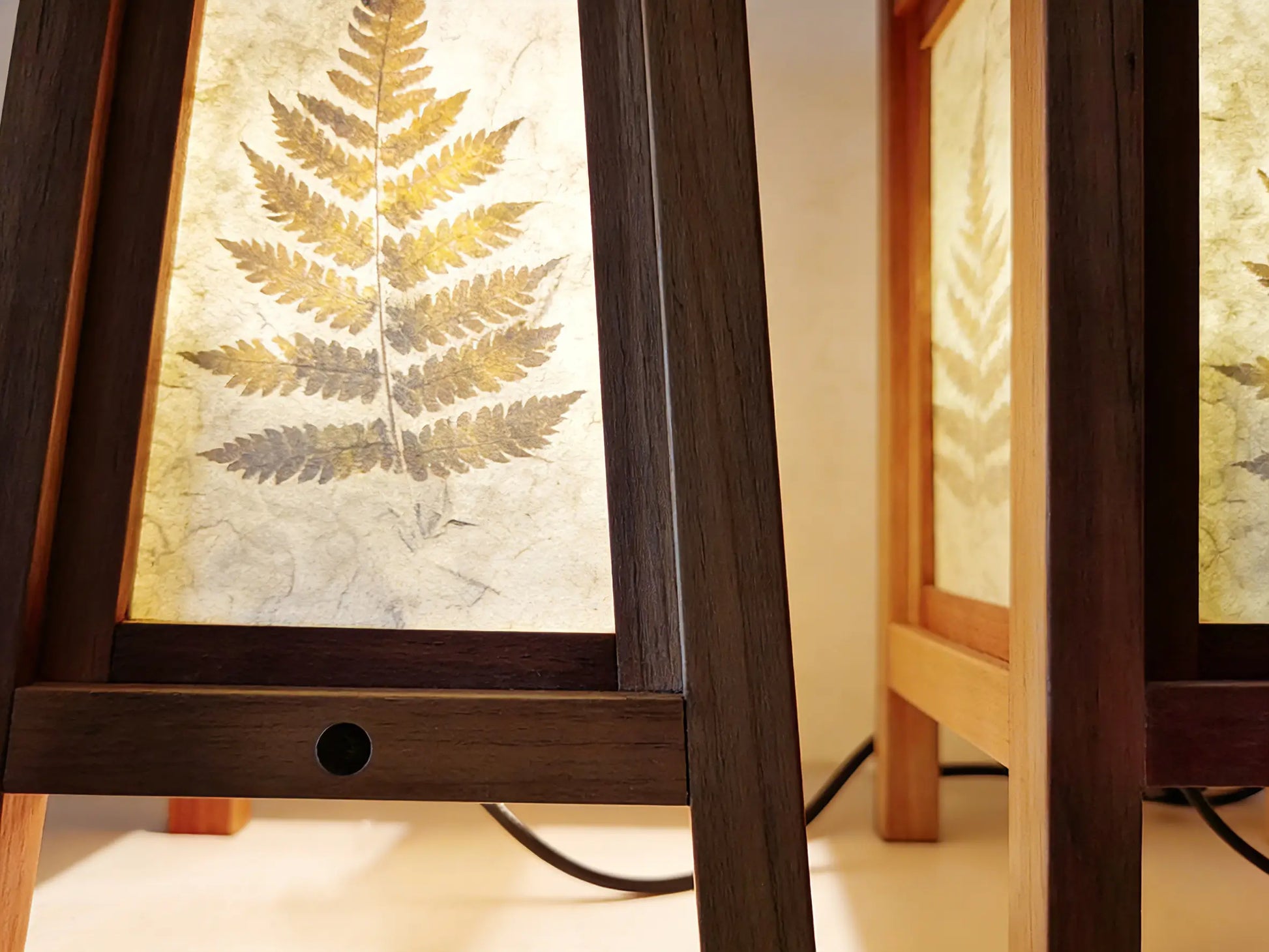 Square Table Lamp - Heritage Mulberry Bark Paper - Handcrafted in Yunnan by ArtisanYun