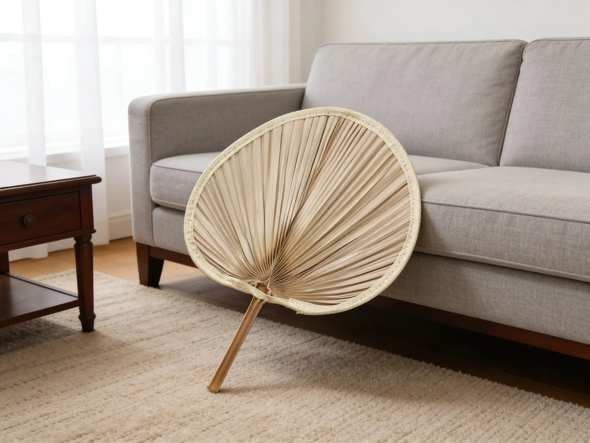Nomad's Palm ¨C Handwoven Palm Leaf Fan Set of 5, Traditional Chinese Palm Fan, Yunnan Handcraft
