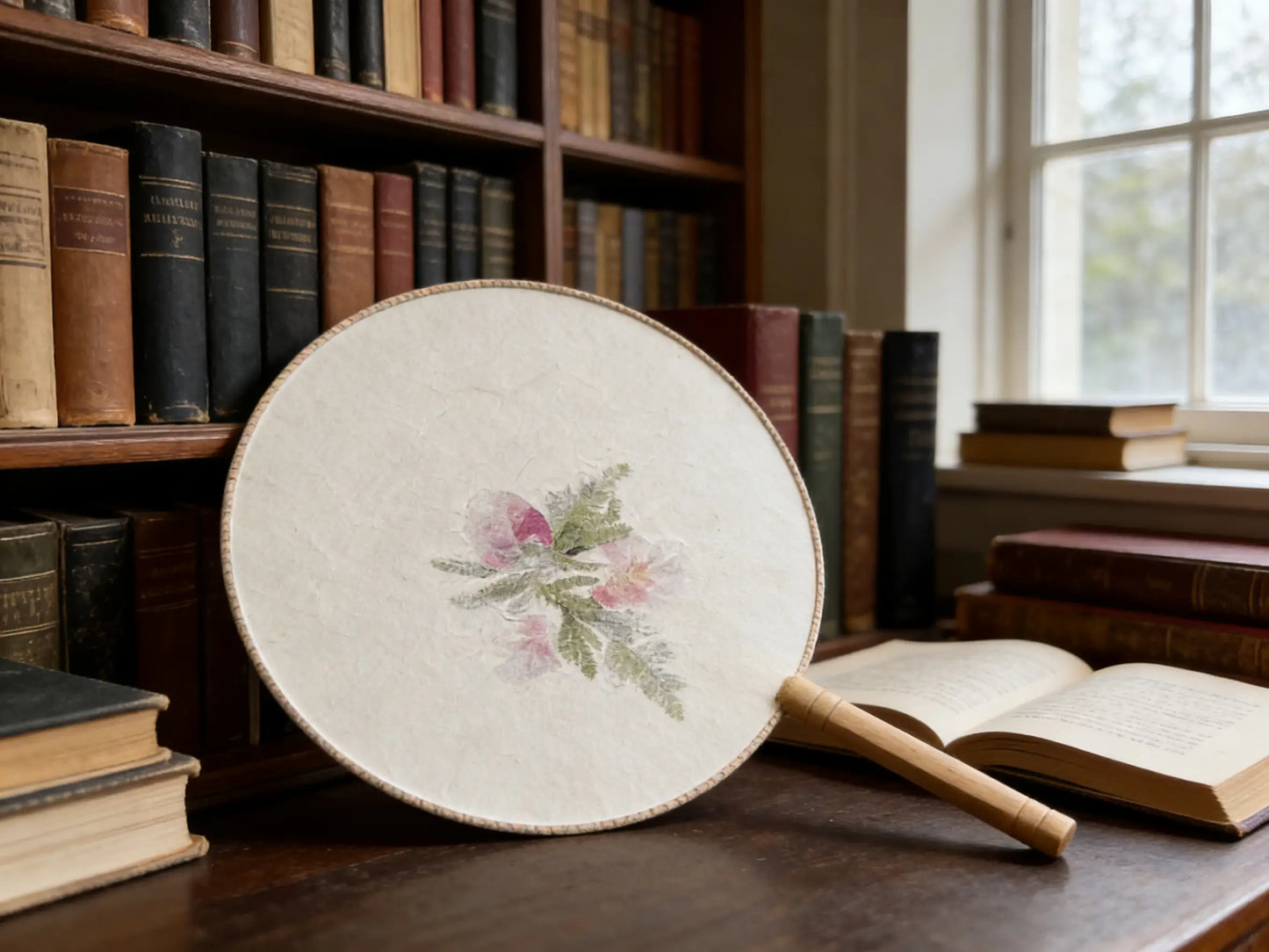 Hand-Painted Folding Fan, Traditional Chinese Bamboo Fan, Hand-Painted Yunnan Handicraft