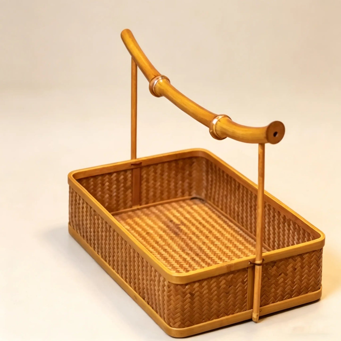 "Simplicity" Bamboo Woven Storage Box, Handwoven Yunnan Bamboo Craft, Traditional Chinese Storage