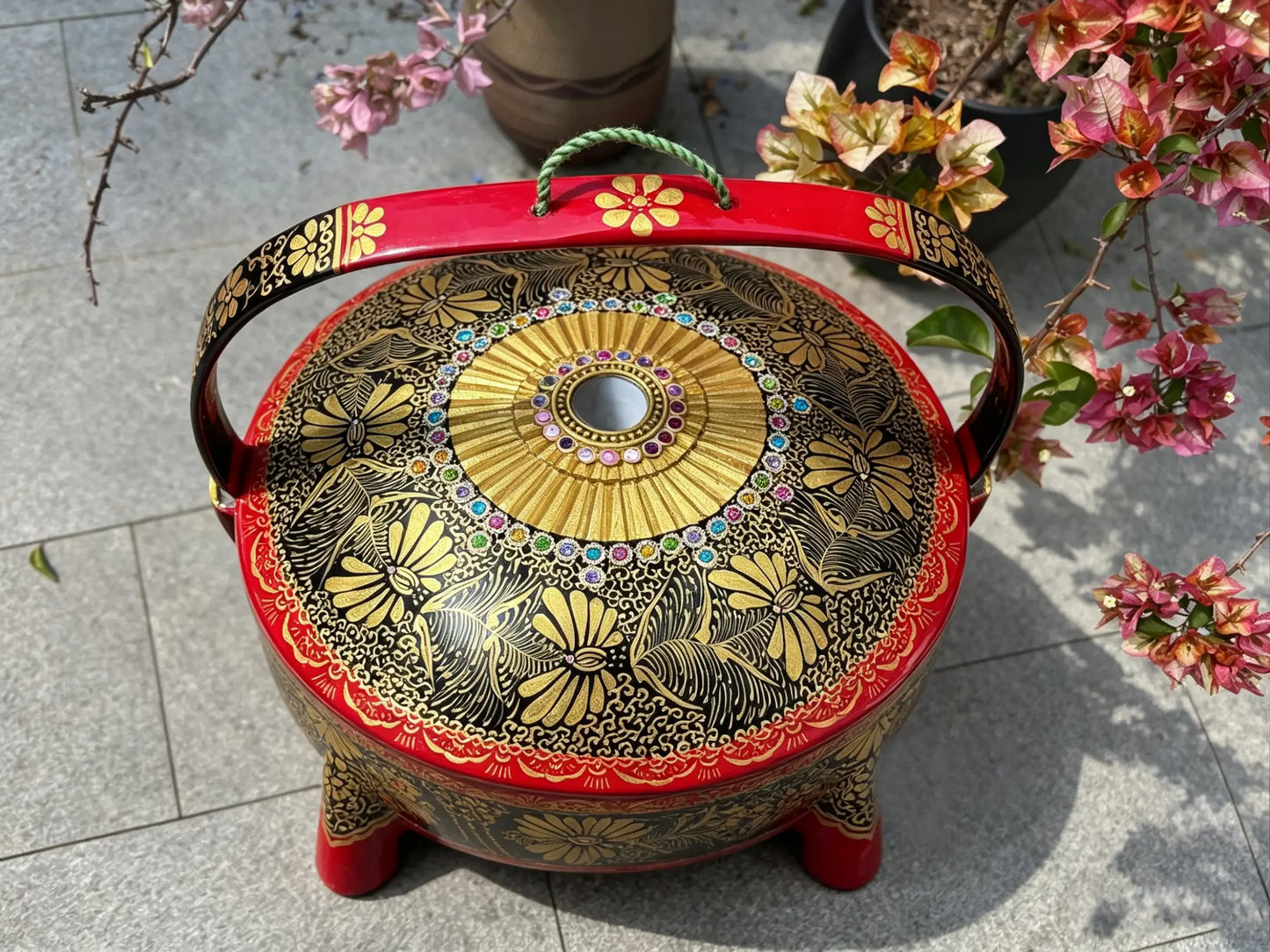 Traditional Gold-Traced Lacquerware - Dai Bamboo Heritage Craft by ArtisanYun