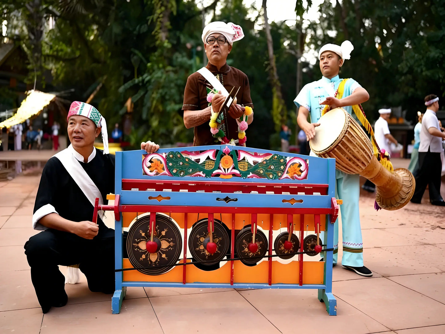 Masterpiece Series: Royal Dai Drum Set, Traditional Dai Ethnic Percussion, Yunnan Heritage Craft