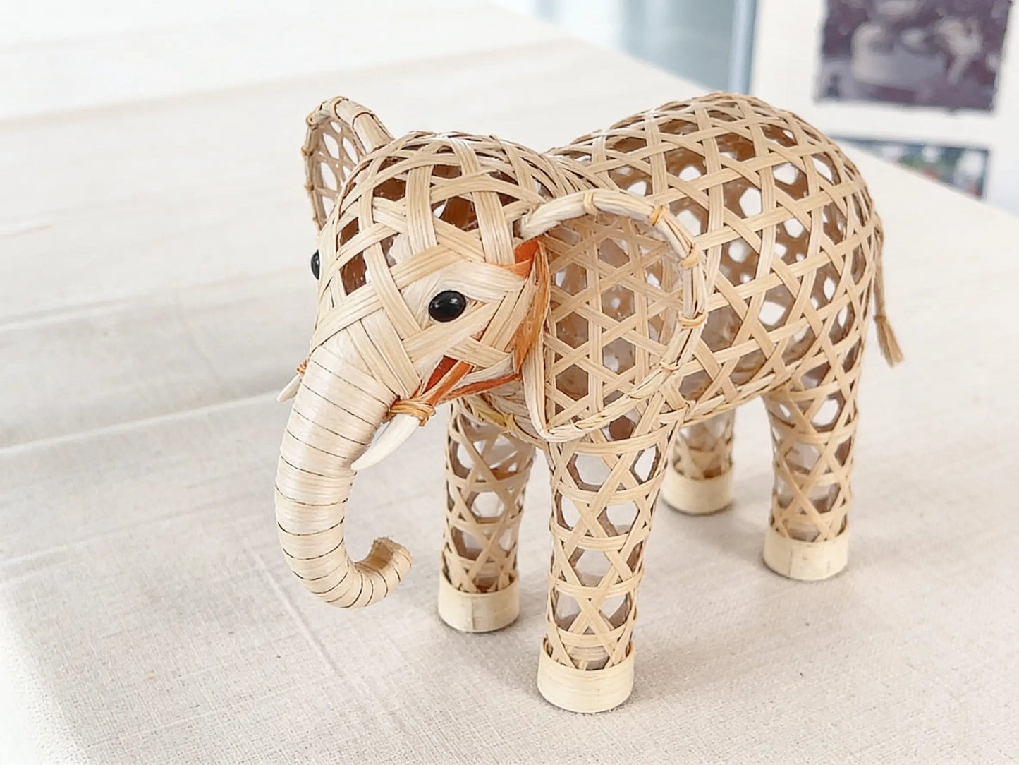 Handwoven Elephant Decor - Traditional Dai Ethnic Craft by ArtisanYun