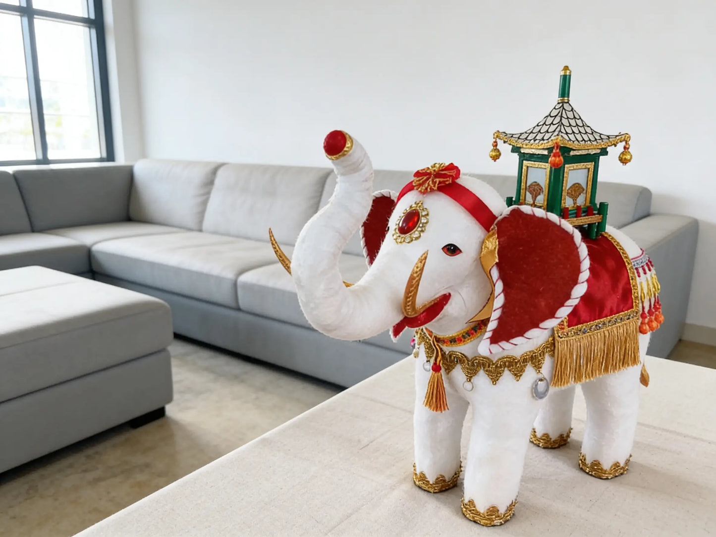 Handwoven Elephant Decor - Traditional Dai Ethnic Craft by ArtisanYun