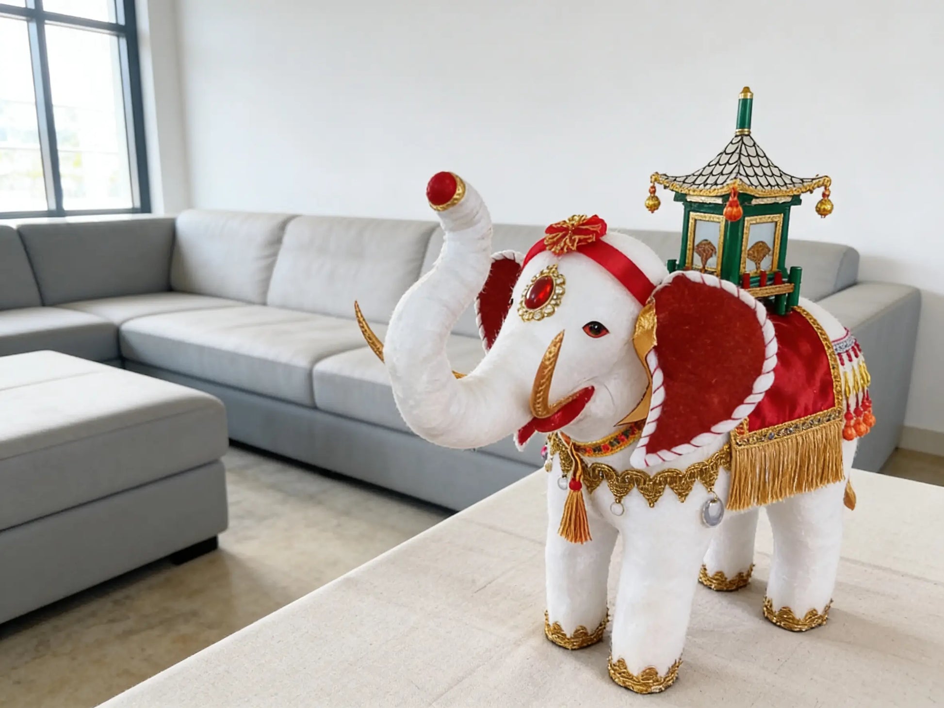 Handwoven Elephant Decor - Traditional Dai Ethnic Craft by ArtisanYun