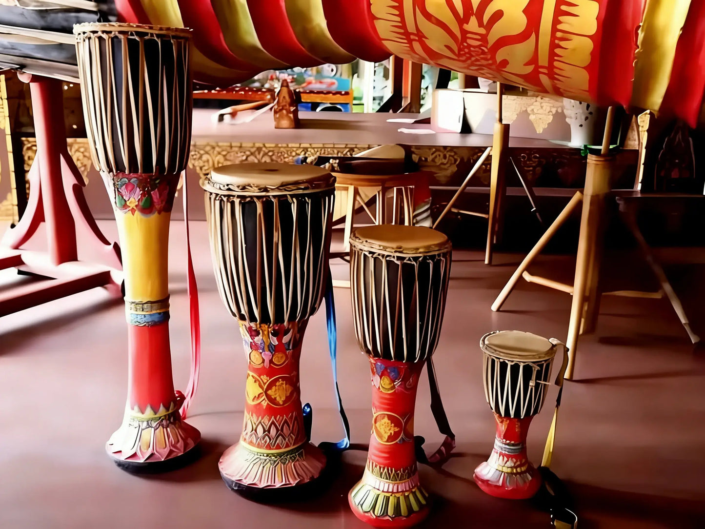 Echo Heritage Elephant Foot Drum - Handcrafted Dai Percussion by ArtisanYun