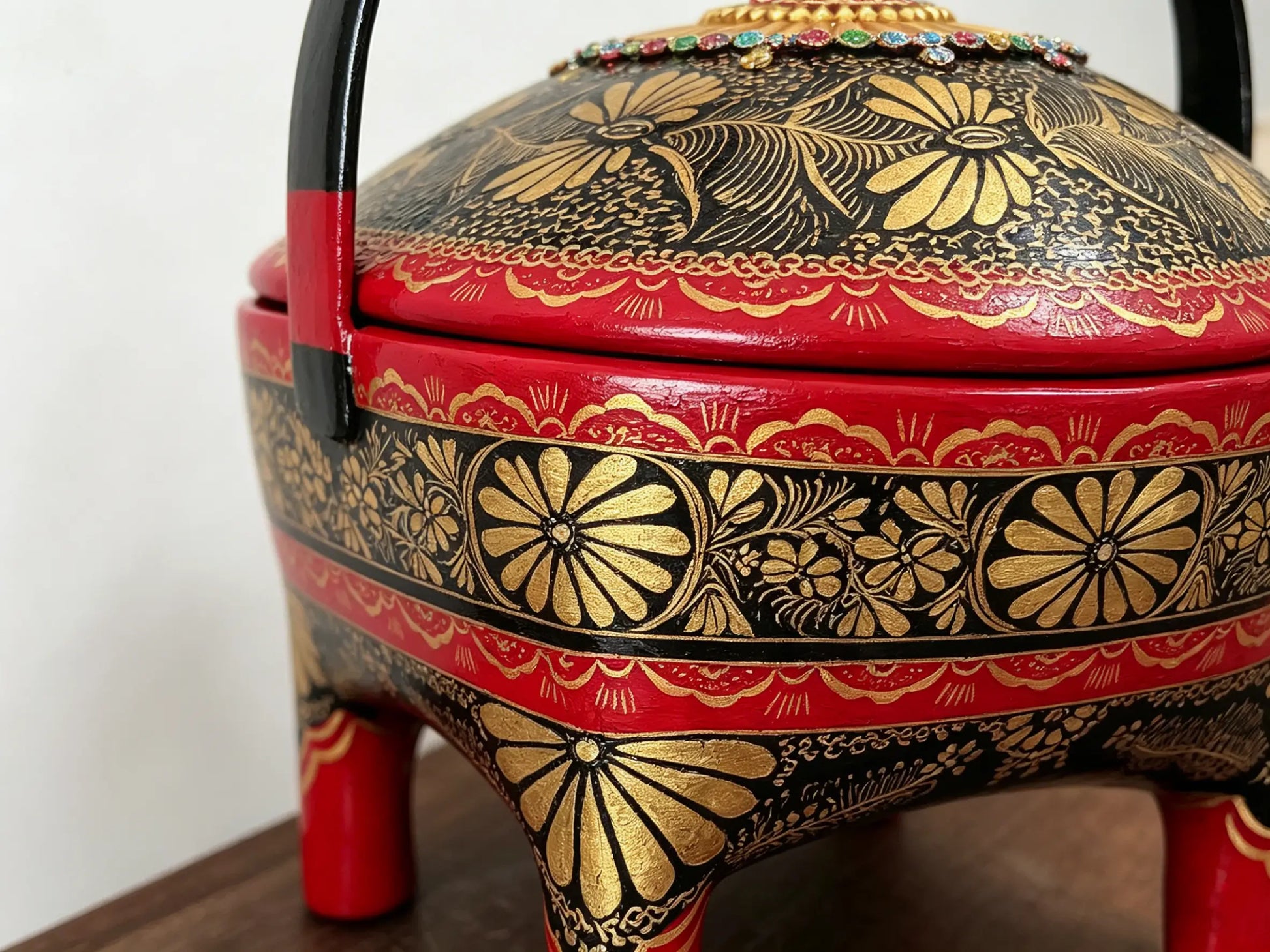 Traditional Gold-Traced Lacquerware - Dai Bamboo Heritage Craft by ArtisanYun
