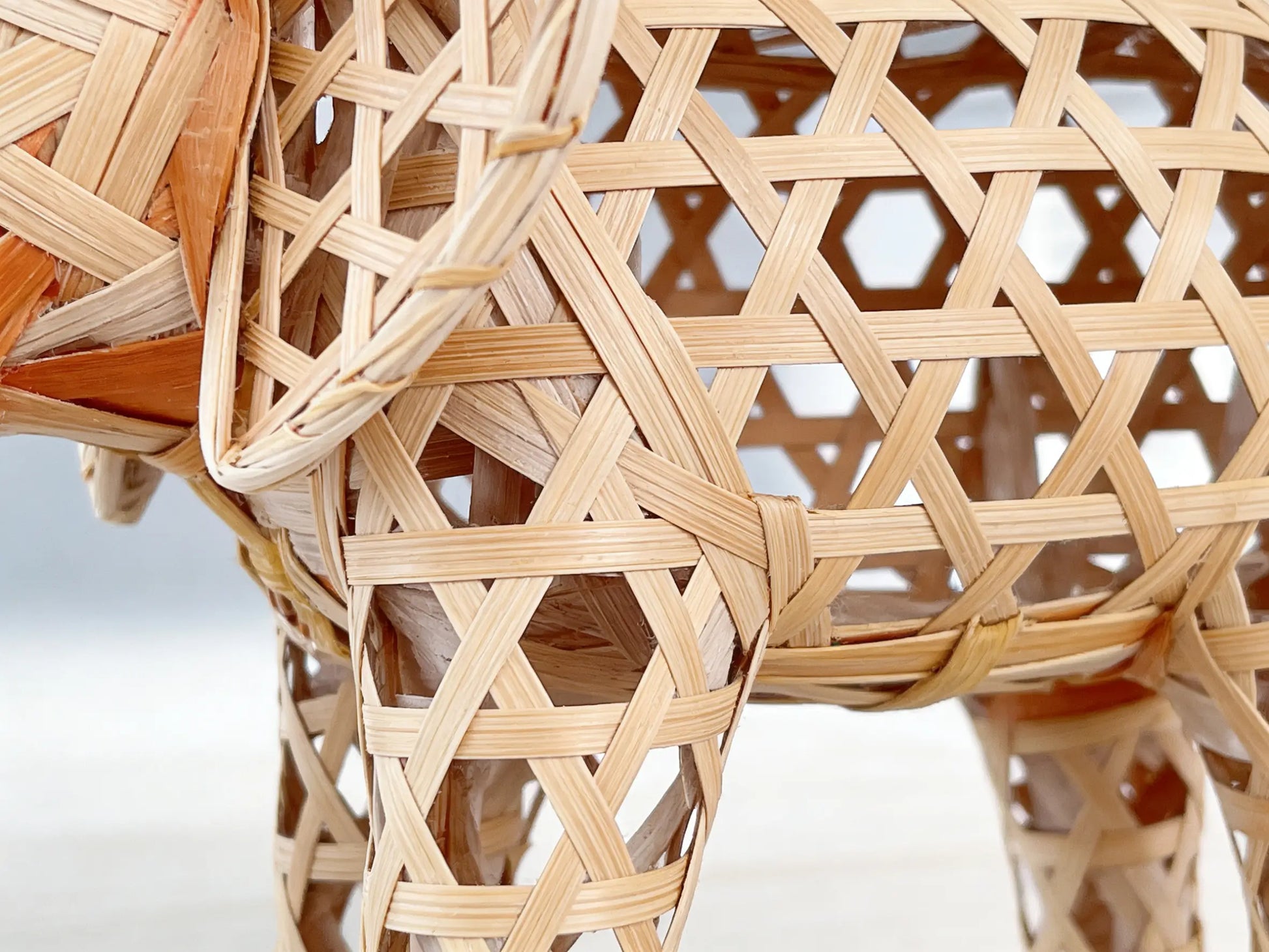 Handwoven Elephant Decor - Traditional Dai Ethnic Craft by ArtisanYun