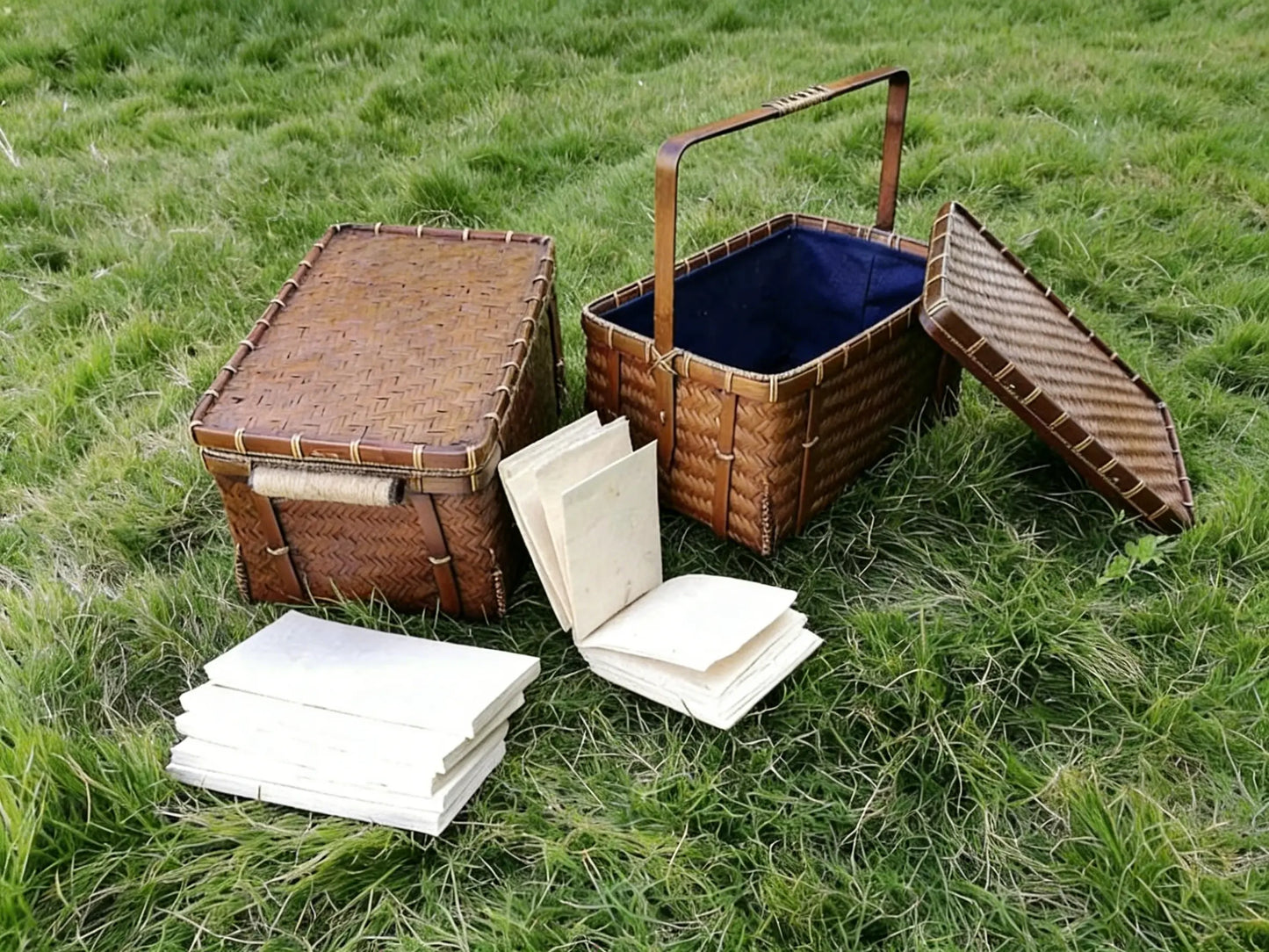 Natural Woven Bamboo Storage Trunk, Handwoven Yunnan Bamboo Trunk, Traditional Chinese Craft