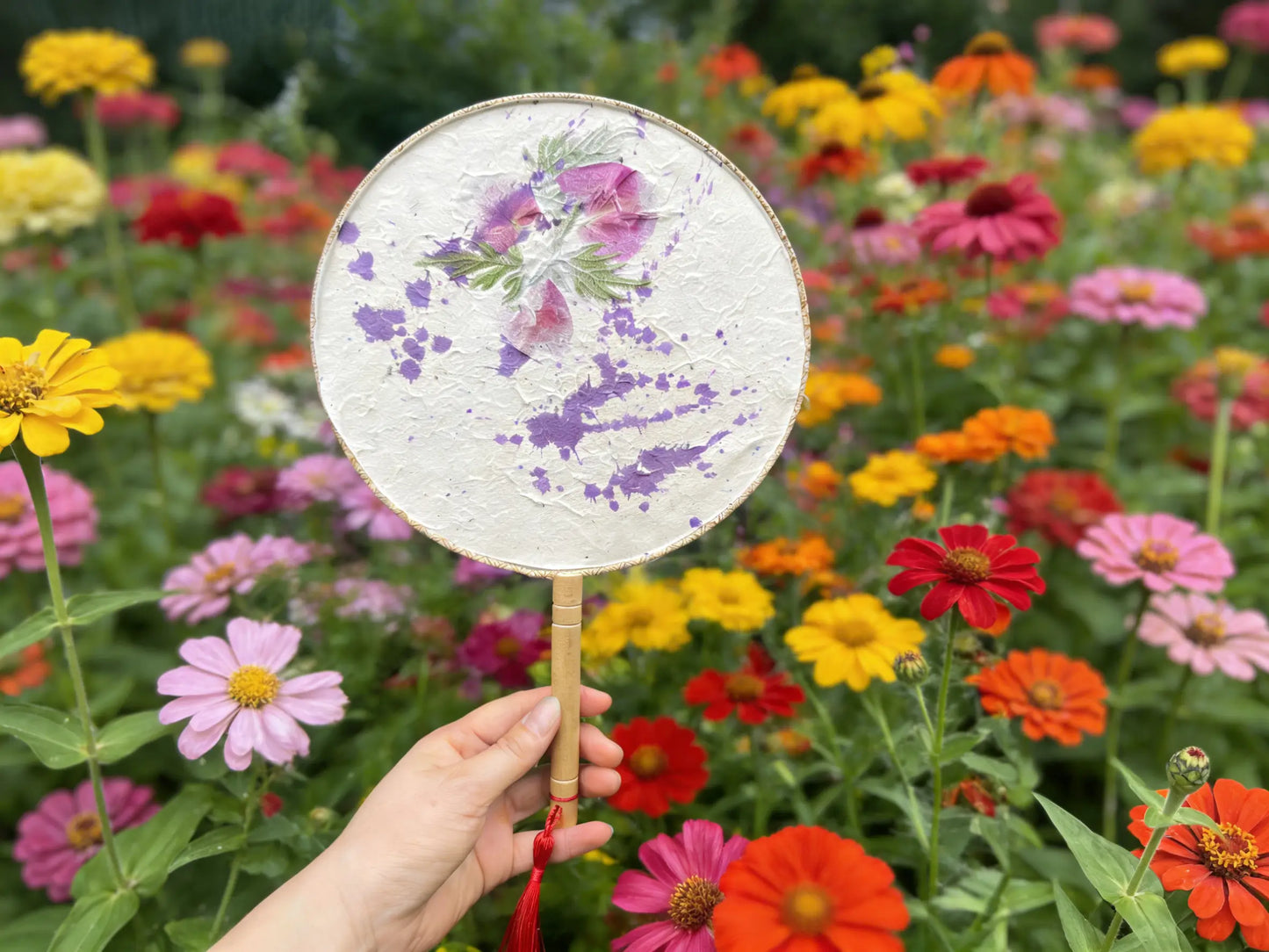 Hand-Painted Folding Fan - Traditional Yunnan Folk Art by ArtisanYun