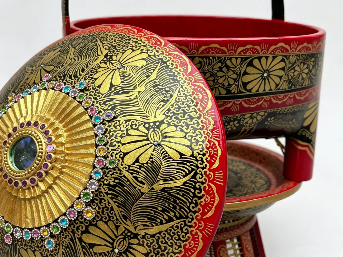 Traditional Gold-Traced Lacquerware - Dai Bamboo Heritage Craft by ArtisanYun