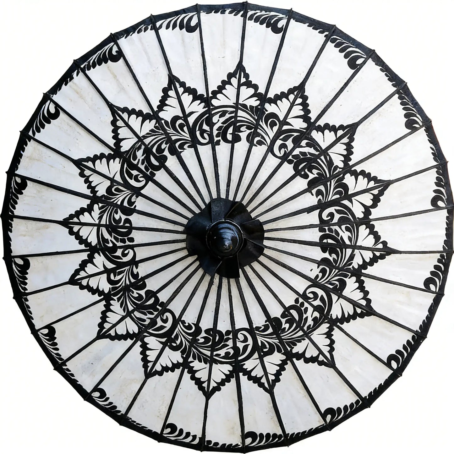Golden Flower Heritage Paper Umbrella 75cm - Hand-Painted Dai Craft by ArtisanYun