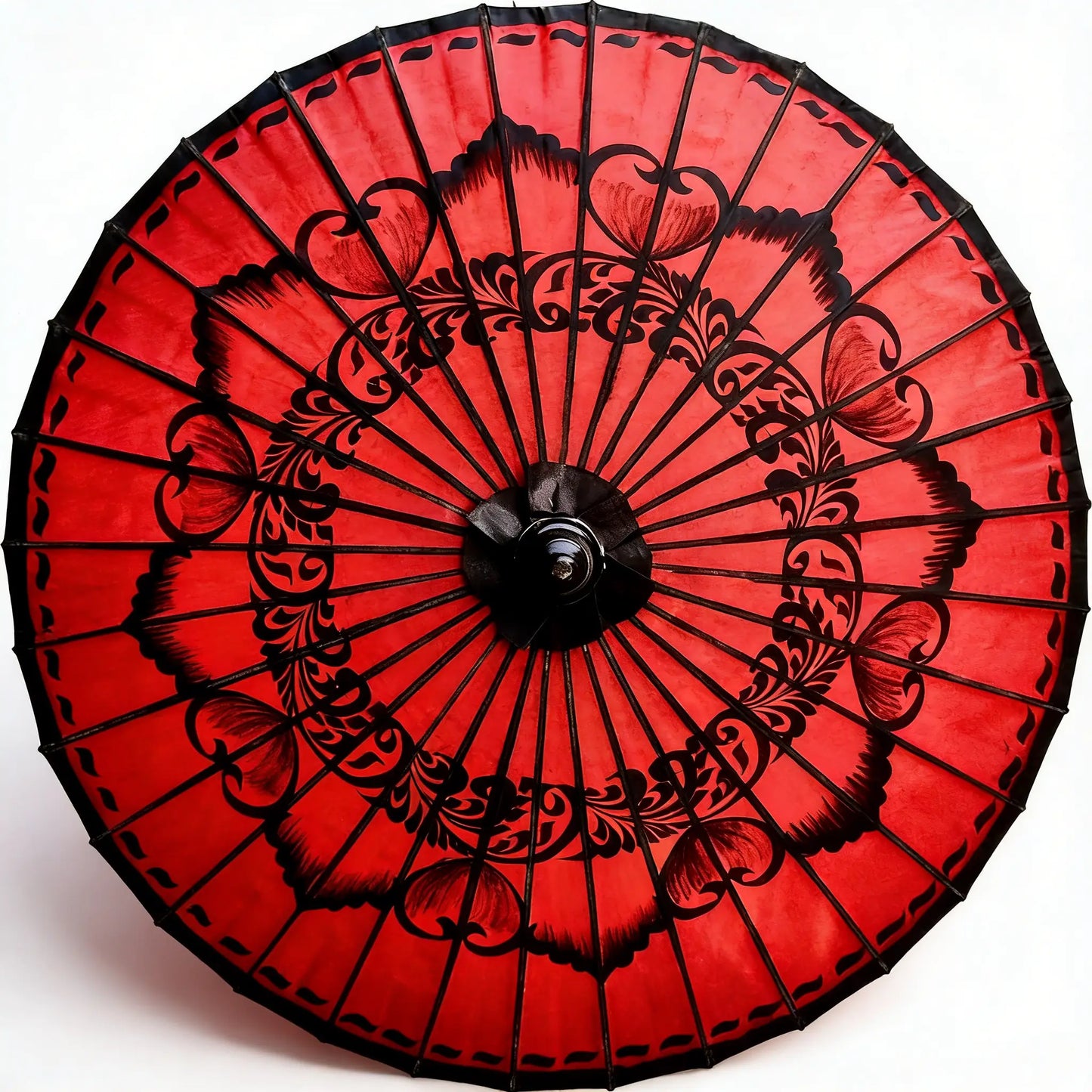Golden Flower Heritage Paper Umbrella 75cm - Hand-Painted Dai Craft by ArtisanYun