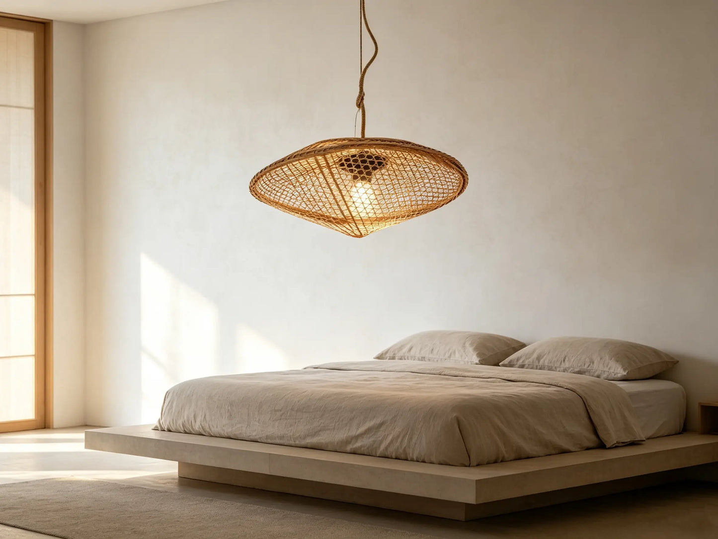Flying Saucer Lamp ¨C Heritage Handwoven Bamboo Pendant Light, Traditional Chinese Bamboo Lighting