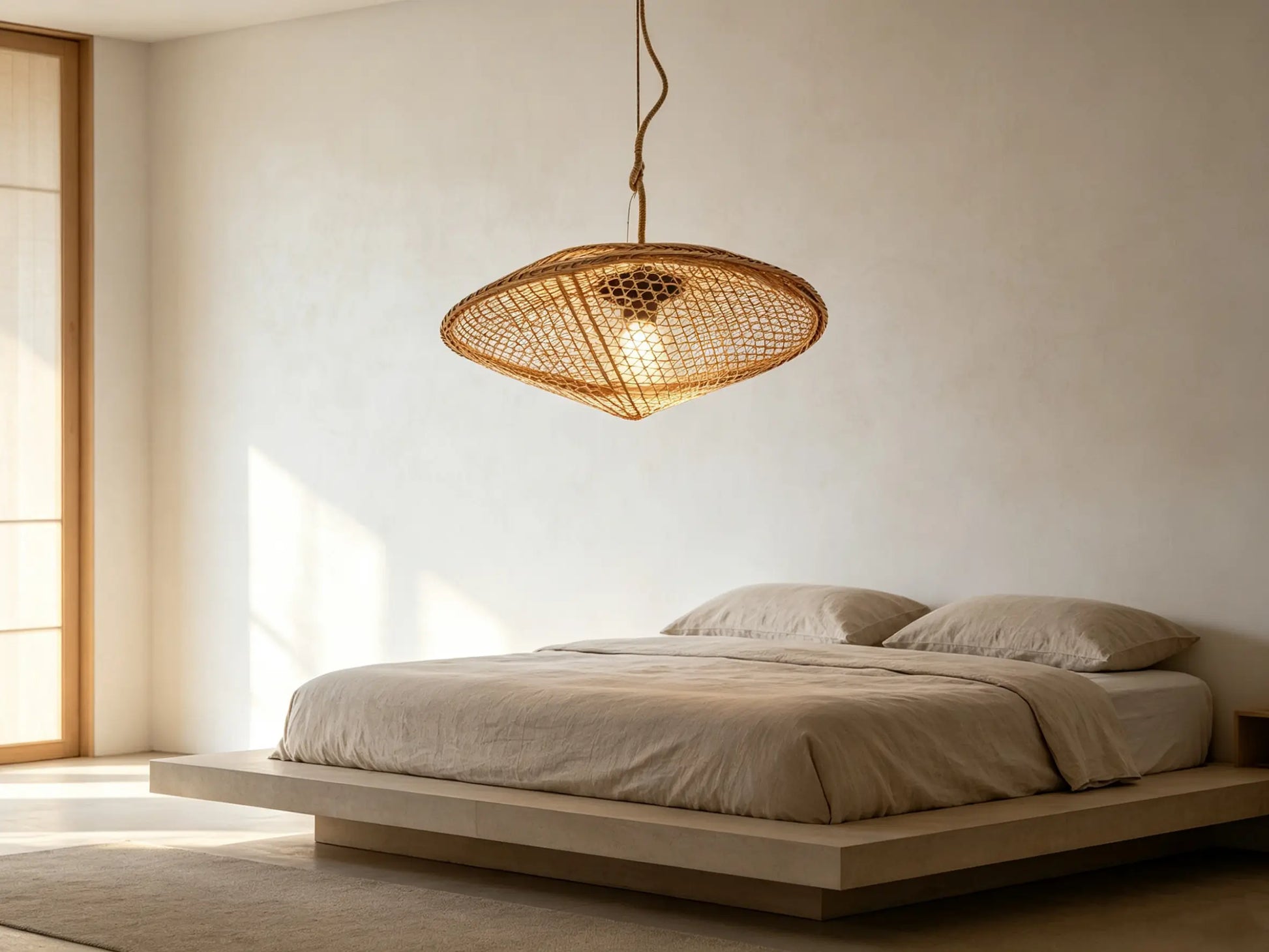Flying Saucer Lamp ¨C Heritage Handwoven Bamboo Pendant Light, Traditional Chinese Bamboo Lighting