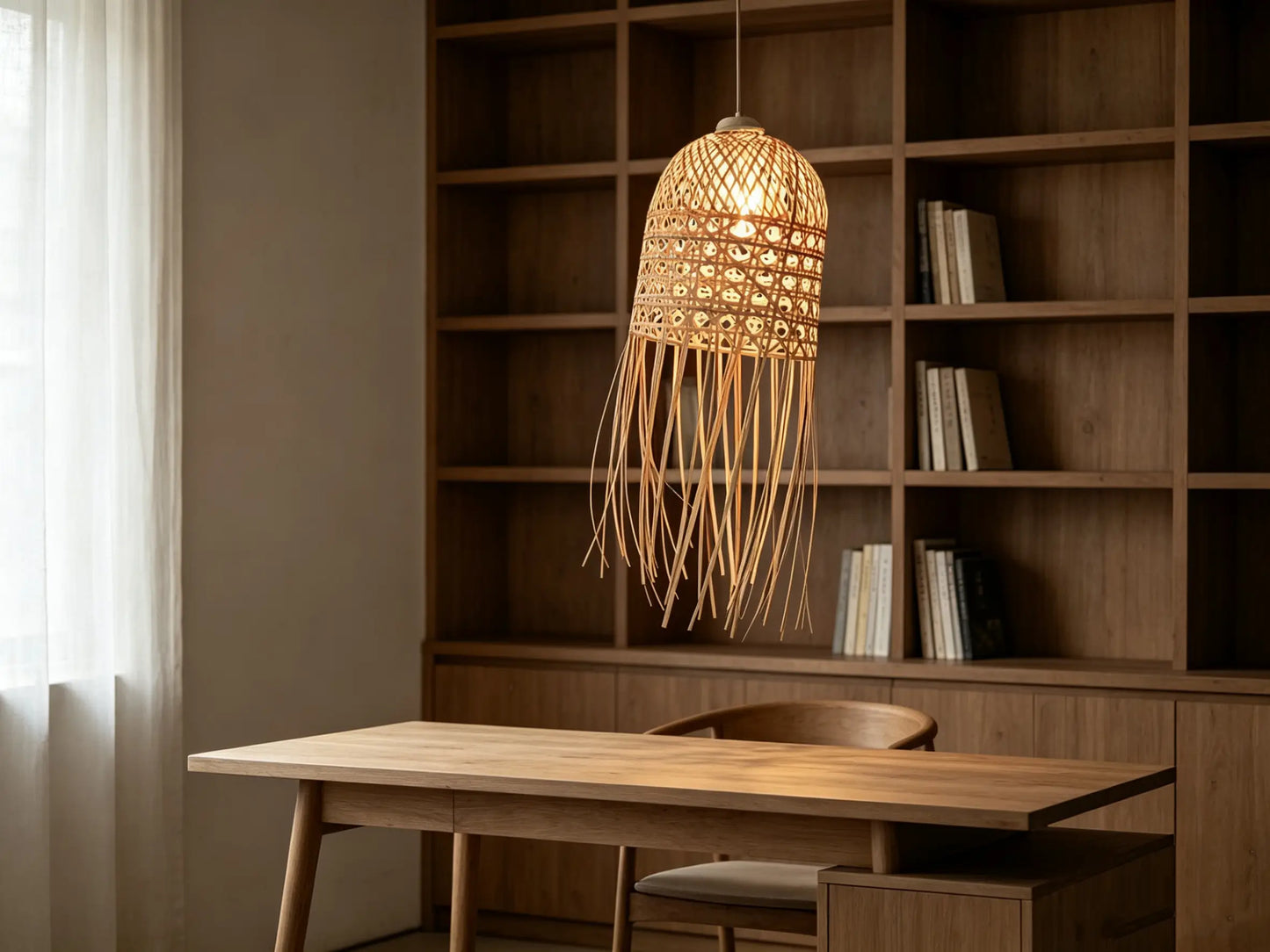 Jellyfish Lamp ¨C Heritage Handwoven Bamboo Pendant Light, Traditional Chinese Bamboo Lighting