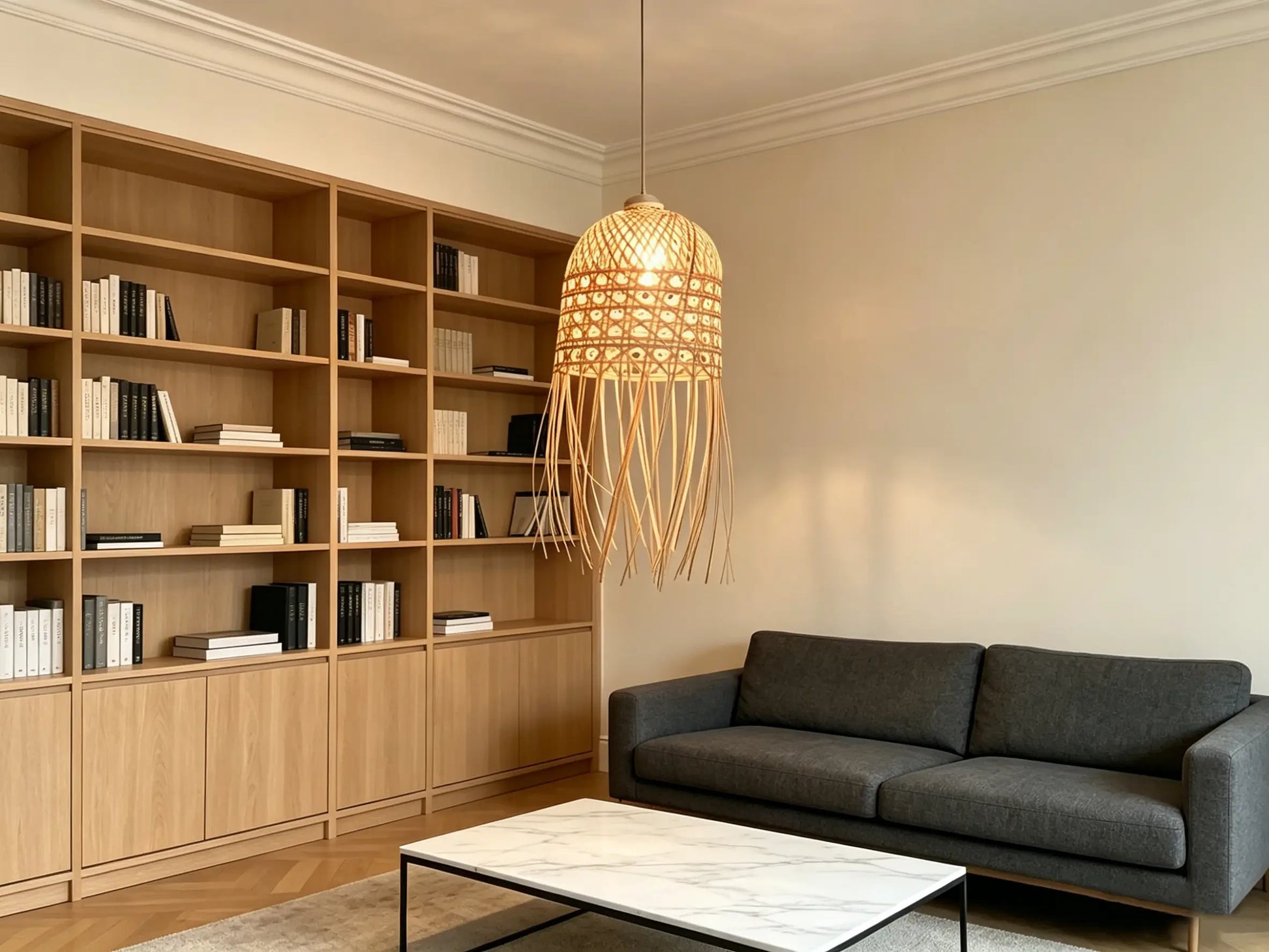 Jellyfish Lamp ¨C Heritage Handwoven Bamboo Pendant Light, Traditional Chinese Bamboo Lighting