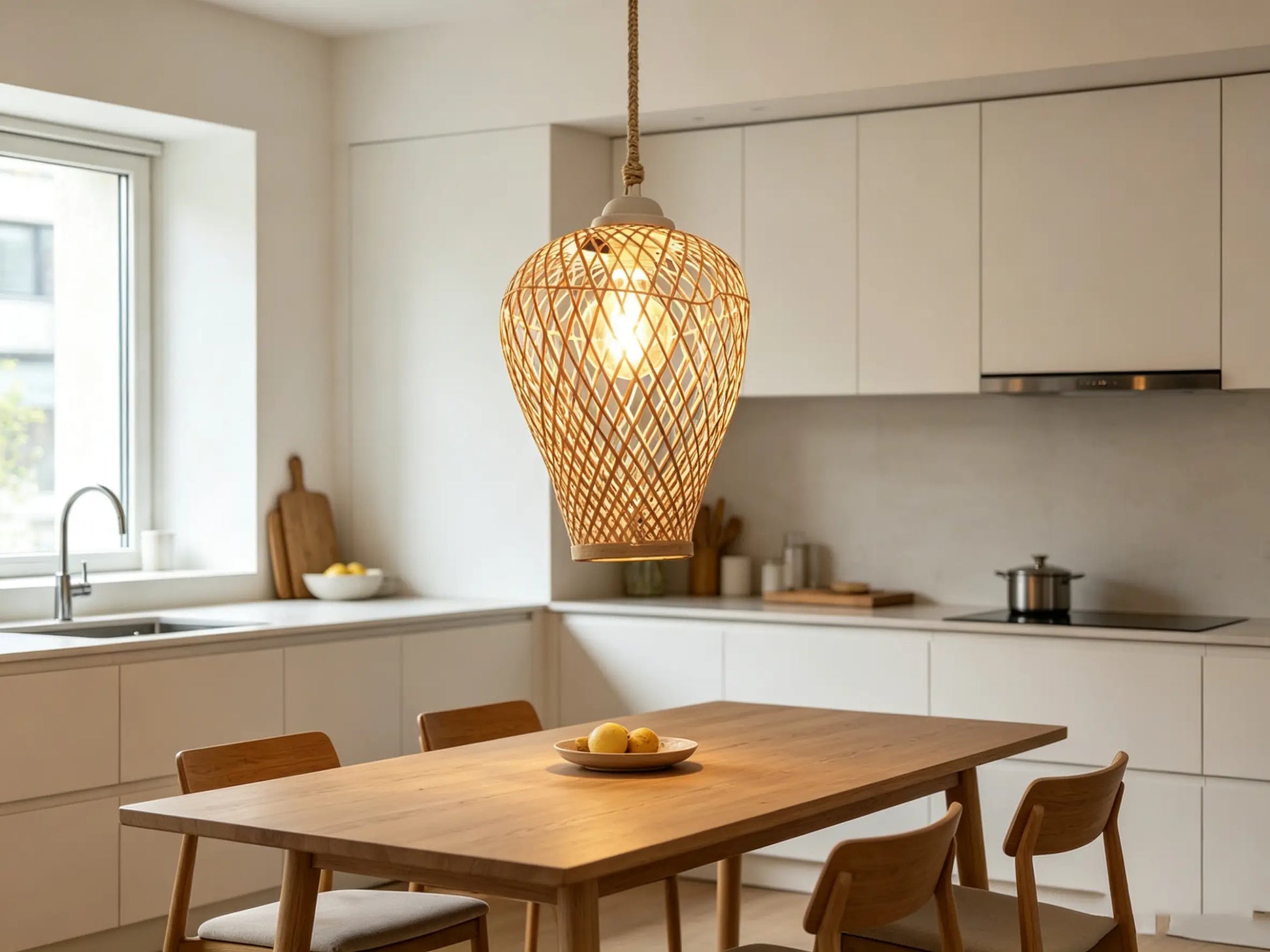 Vase Lamp ¨C Heritage Handwoven Bamboo Pendant Light, Traditional Chinese Bamboo Vase Lighting