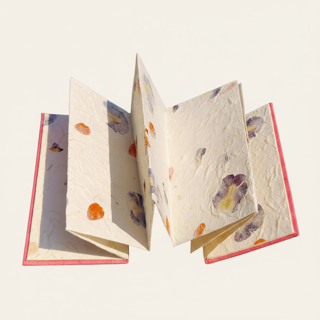 "Eternal Spring" Botanical Journal ¨C Folded Edition, Traditional Chinese Handcrafted Journal, Yunnan Heritage